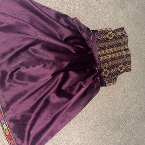 Elegant Purple Patterned kids dress embroidered